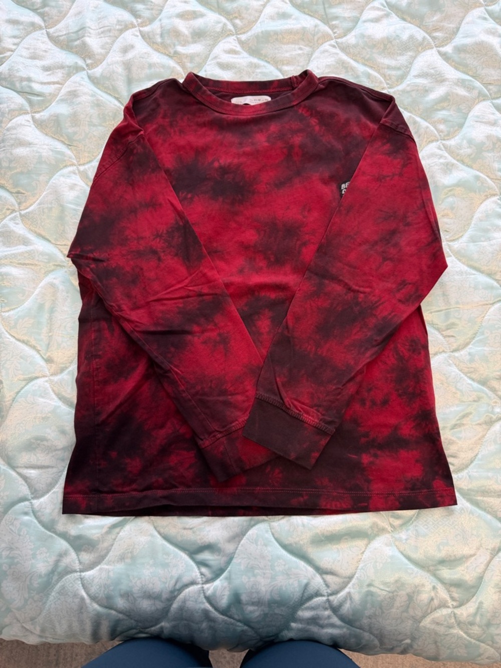 Zara Red and Black Tie-Dye Tee